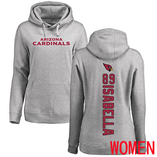 Arizona Cardinals Ash Women Andy Isabella Backer NFL Football #89 Pullover Hoodie Sweatshirts->women nfl jersey->Women Jersey